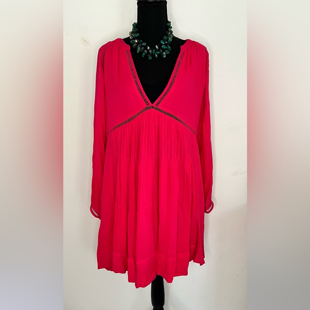 Free People Fuchsia Swing Mini Babydoll Dress